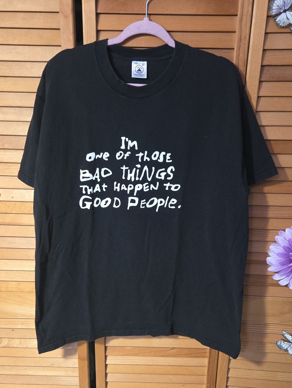 Delta Black Unisex Tee with 'Bad Things' Slogan